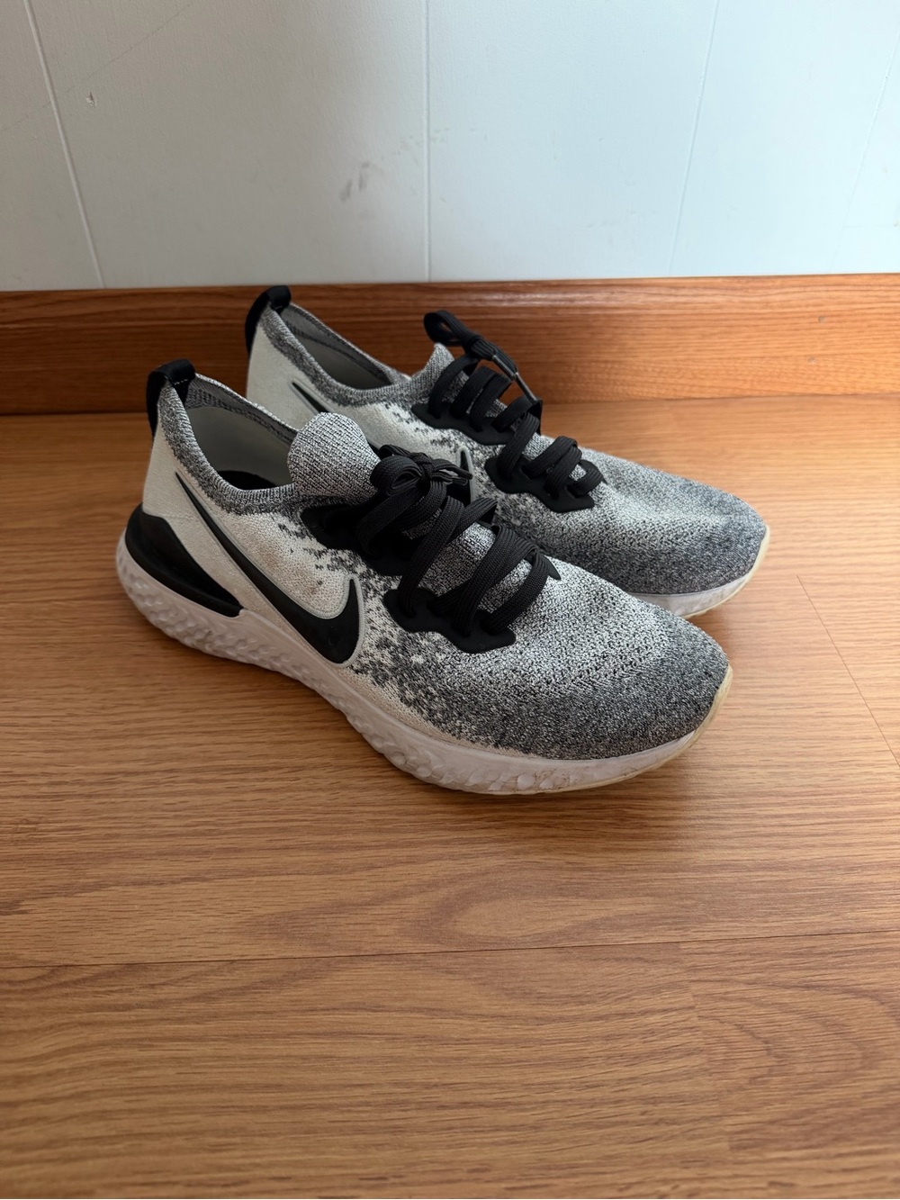 Nike Men’s Black and White Flyknit Running Shoes